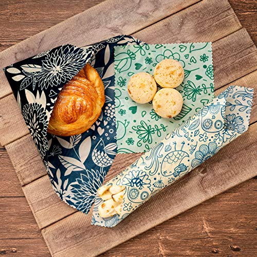 Reusable Beeswax Food Wraps (Flowers and Birds)
