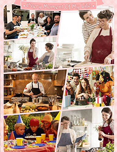 100% Cotton Cross Back Apron for Women with 2 Pockets (#0 Adjustable Burgundy Cross-back)