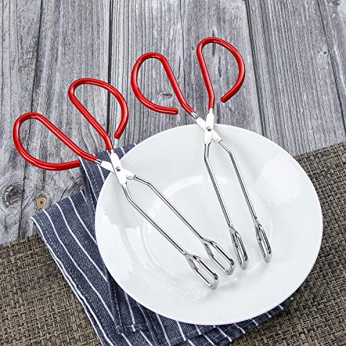10 Inch Stainless Steel Scissor Tongs (red 10"+10")
