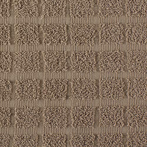 Basic Terry Collection Solid Windowpane Dishcloth Set (Stone / 12x12")