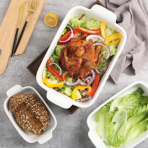 Sweejar Baking Pans Set (White / Smooth baking dish set)