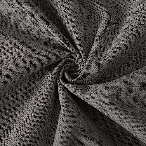 Pinch Pleated Back Tab Curtains Linen Textured 100% Blackout Curtains Thermal Insulated for Bedroom Living Room Bay Window Drapes (Grey / 40"W x 90"L (Pack of 2))
