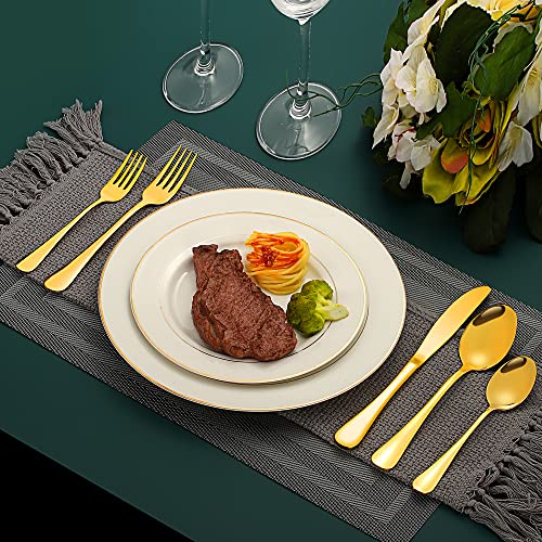 Gold Silverware Flatware Set for 8 (Gold)