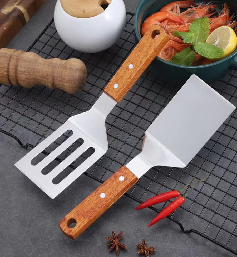 2 PCS Metal Spatula for Cast Iron Skillet