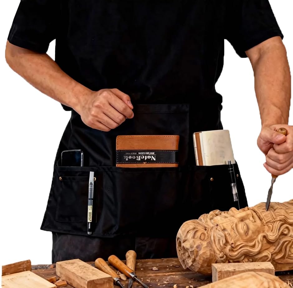 Pack of 6 Server Waist Aprons (Black X 6)