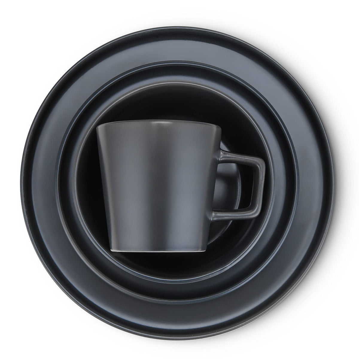 Coupe Stoneware Dinnerware Set (Dinnerware Set / Service For 4 / Gray Matte)