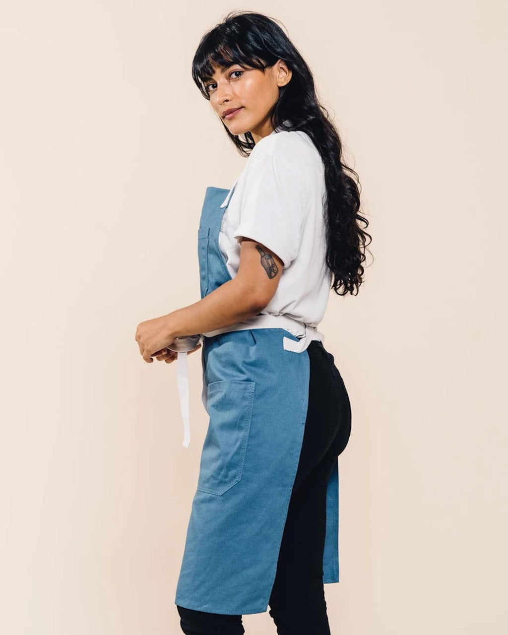 Daily Cotton Kitchen Apron for Cooking (Vintage Blue)