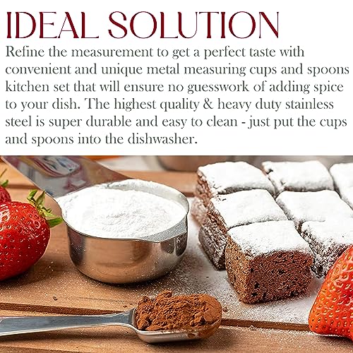 Stainless Steel Measuring Cups Set of 6 (Stainless Steel)