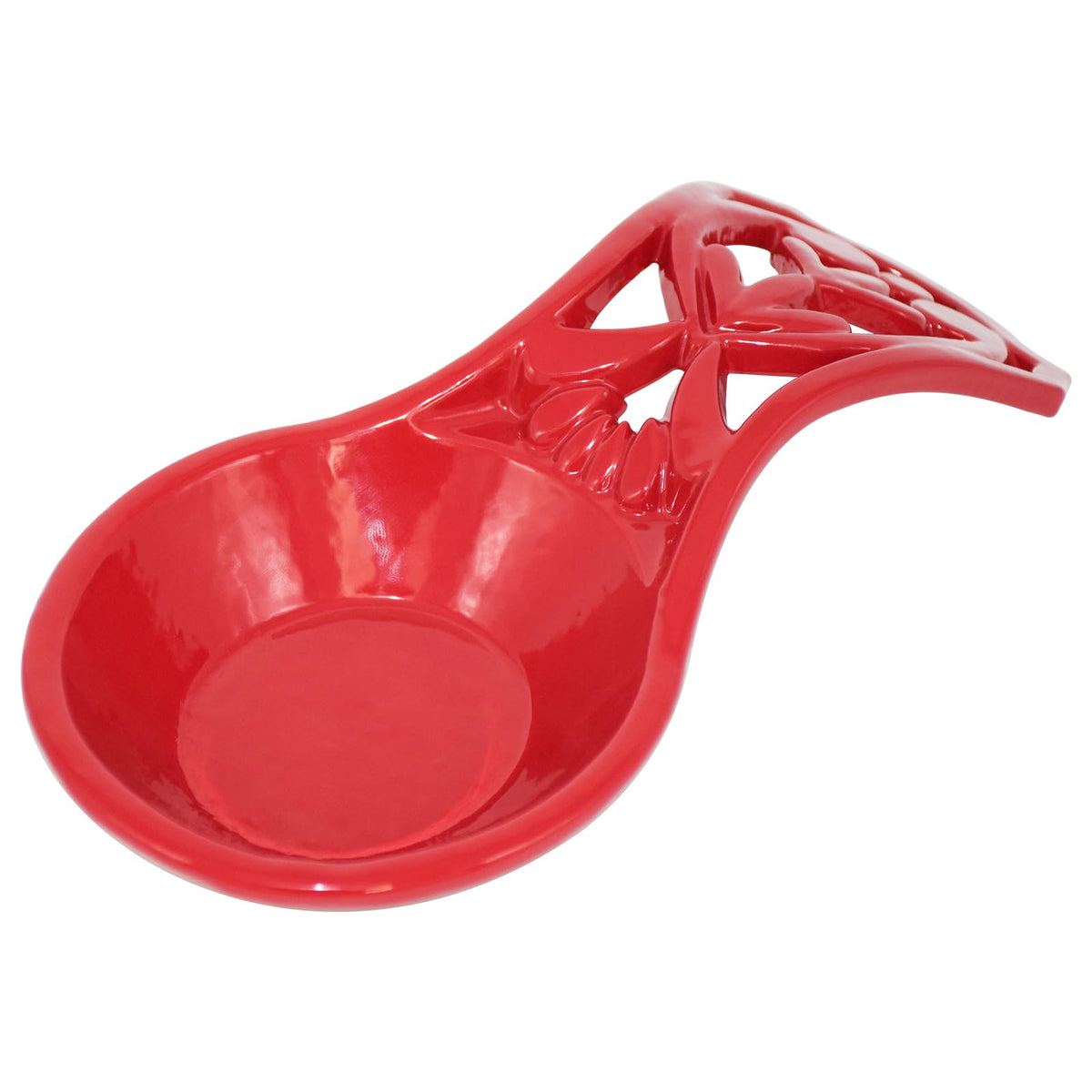Cast Iron Spoon Rest (Red / Coral Floral)