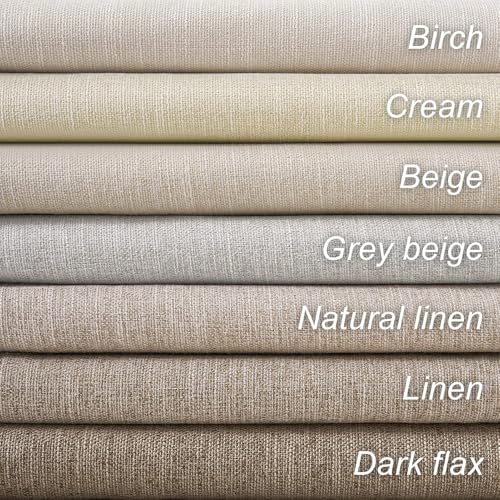 Birch Cream Extra Wide 72 Inches Blackout Curtains for Living Room Ivory Linen Blend Pleated Farmhouse Drapes Back Tab Pleated Rod Pocket Ceiling Track Large Windows Burg (Birch / 72"W x 90"L (Pack of 1))