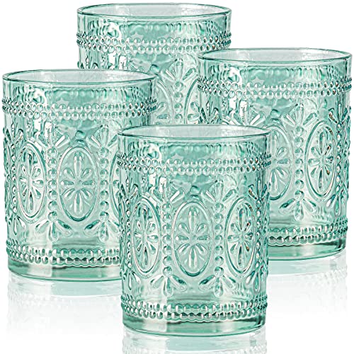 10oz Drinking Glasses Set of 4 (Green / 4Pack 10oz)