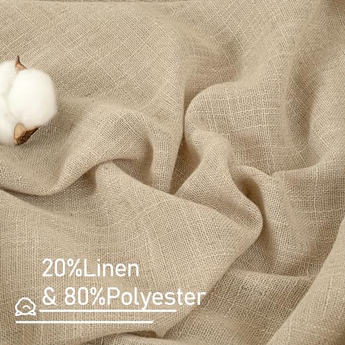 Brown Linen Curtains 90 inch Length for Bedroom 2 Panels Set (52"W x 90"L (Pack of 2) / Brown)