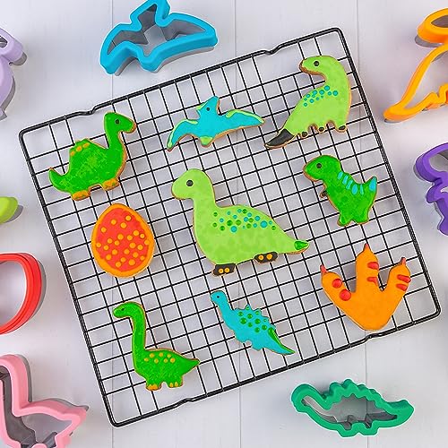 Dinosaur Cookie Cutters 9 Pcs (E-Purple Green 9pcs)