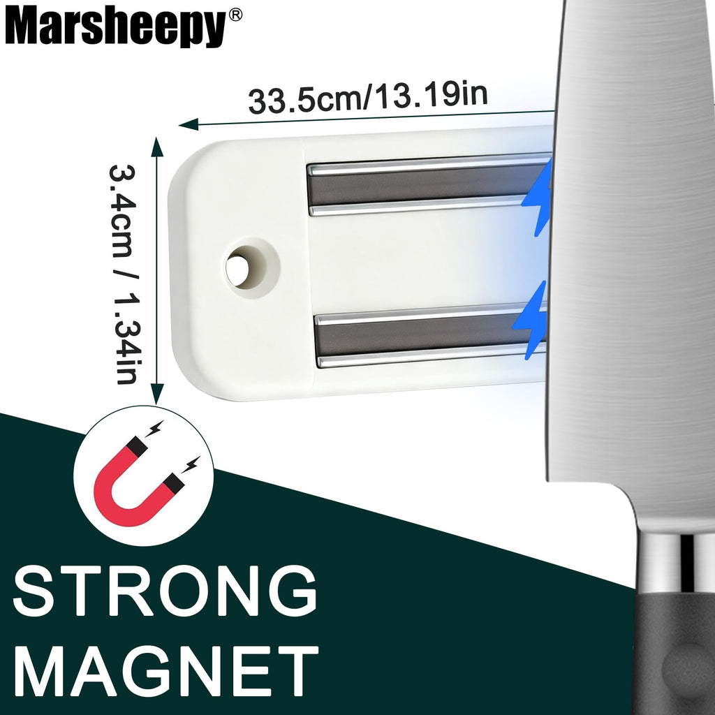 Magnetic Knife Strips Holder for Wall (White / 13in)