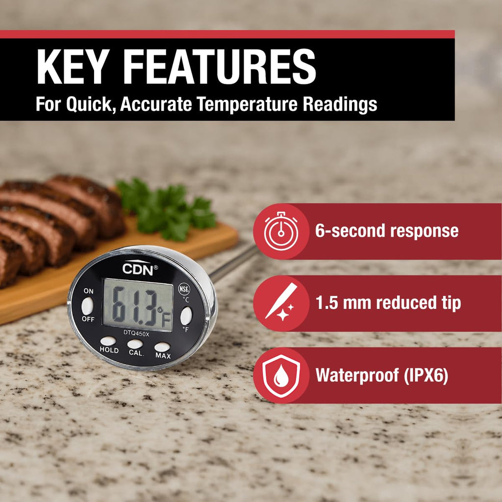 Waterproof Digital Thermometer Long 4.75" Stem (Silver / 4.75" Stem)