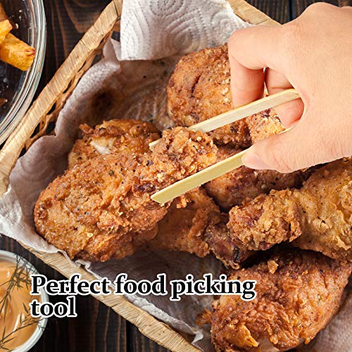 90 Pieces Mini Bamboo Tong for Charcuterie Appetizer Bulk (4.7 Inch)