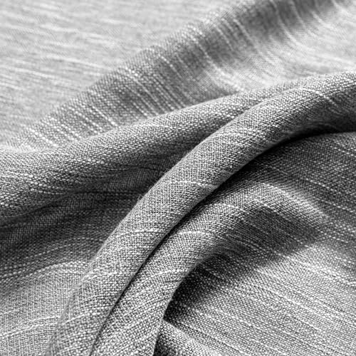 Living Room Curtains Semi Sheer Light Filtering Privacy Drapes Linen Look Textured Boho Home Decor (50"W x 84"L (Pack of 2) / Dark Grey)
