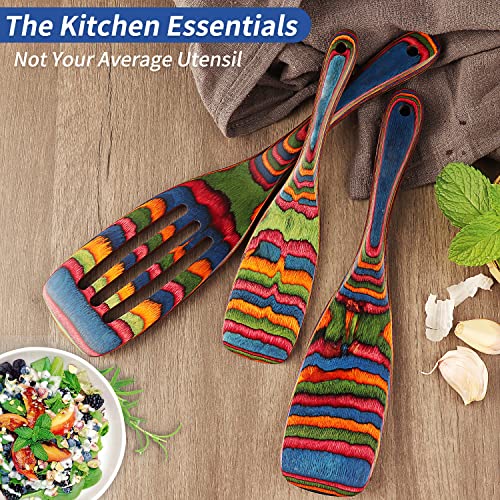 Spurtle Set Wooden Utensils for Cooking (Pakkawood Spurtle Set 1)