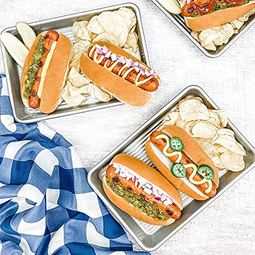 Bakeware Mini Sheet Baking Pan Warp Resistant with Nonstick Quick Release Coating (Set of 2 / Mini Sheet Pan)
