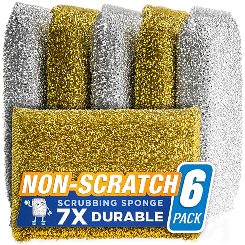 SPONGENATOR Kitchen Sponges for Dishes (Gold & Silver)