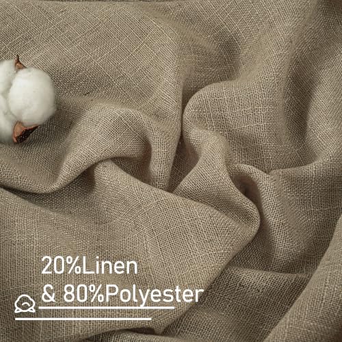 Taupe Semi Sheer Linen Curtains 63 Inch Length 2 Panels (34"W x 63"L (Pack of 2) / Taupe)