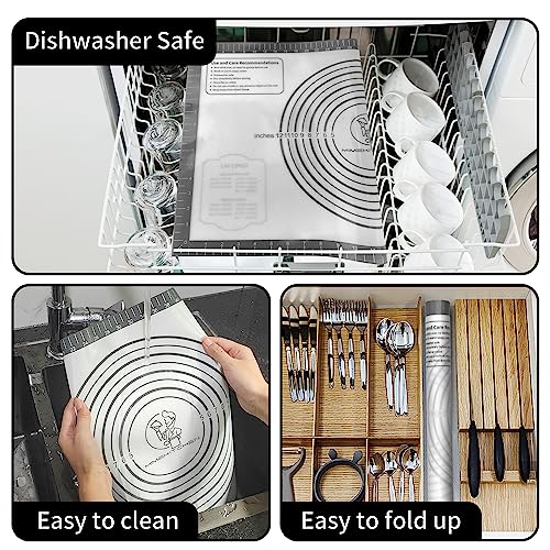Silicone Pastry Mat for Dough Rolling (Gray / 28"L x 20"W)