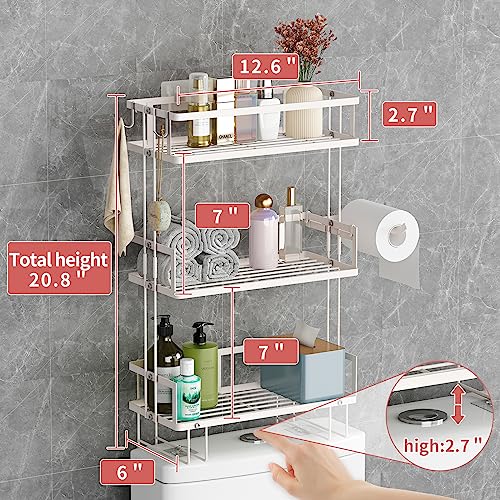 3 Tier Over Toilet Storage Shelf (White / 3-Tier)