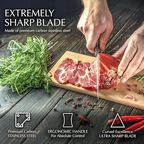 14 Pcs Kitchen Knife Set with Block (14 Pcs / Black)