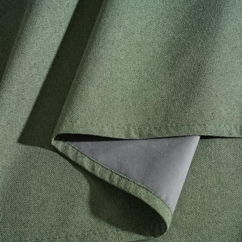Forest Green 100% Blackout Linen Curtains 96 Length 52 Width (Forest Green / 52"W x 96"L (Pack of 2))