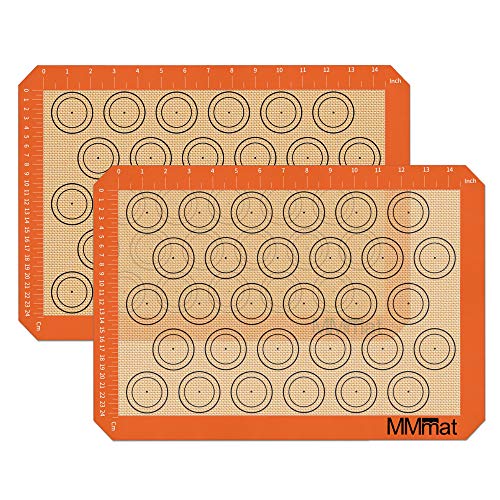 Best German Silicone Baking Mat (Half Sheet Macaron Baking Mat (Set of 2) / 11.625 x 16.5 inches (LxW) *2)