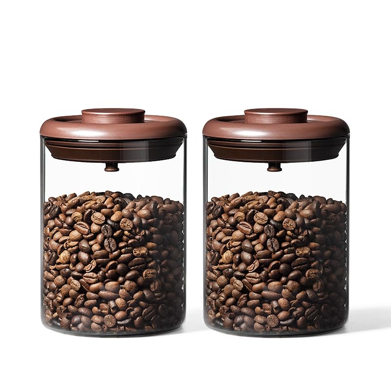 Glass Coffee Canister 900ml x 2 Jar (900ml * 2 Coffee)