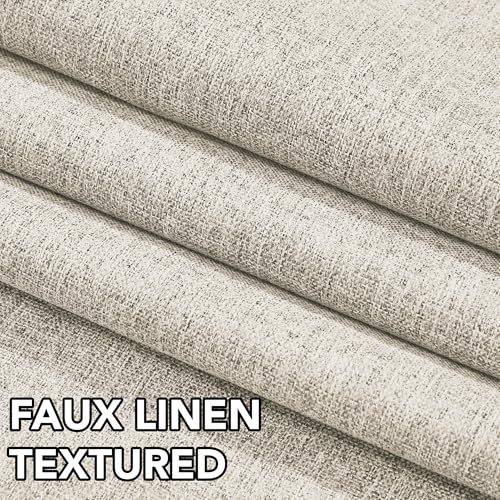 100% Blackout Linen Curtains 96 Inch Long for Living Room Bedroom (Light Taupe/Linen Total Blackout / 52"W x 96"L (Pack of 2))