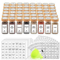 48 Pcs 4 oz Glass Spice Jars with 806 Spice Labels (Bamboo Lids)