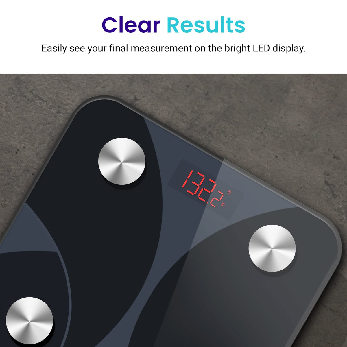 Smart Scale for Body Weight and Body Fat (Textured Black / 10.2 x 10.2 inches)
