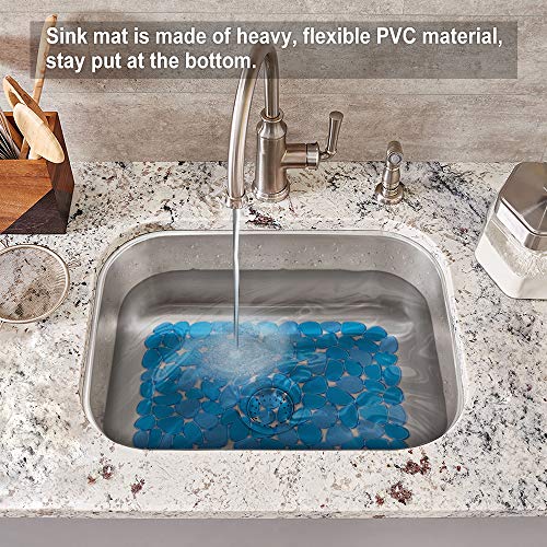 Pebble Sink Mat for Stainless Steel (Blue)