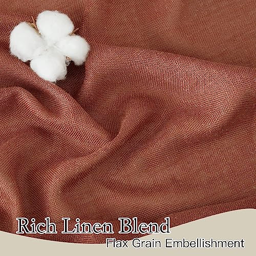 Sheer Curtains 108 inches (Terracotta / 52"W x 108"L (Pack of 2))
