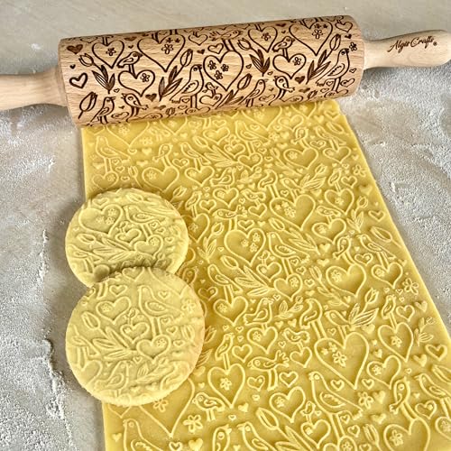 LOVE BIRDS Embossing Rolling Pin