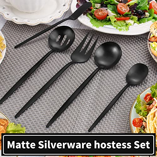 Matte Black Serving Silverware Set (Matte Black)