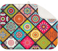 Plaid Floral Boho Counter Dish Drying Mat (BOHO 03 / 24" x 18")