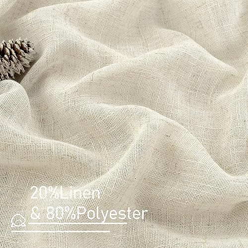 80 Inches Long Natural Linen Curtains for Living Room 2 Panels Set (52"W x 80"L (Pack of 2) / Natural)