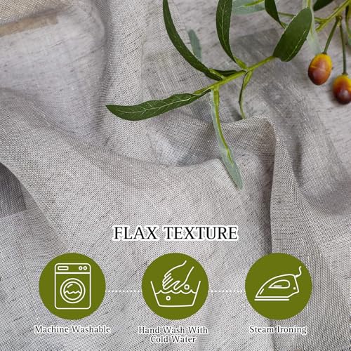 Charcoal Grey Linen Curtains for Bedroom 48 inch Long (36"W x 48"L (Pack of 2) / Charcoal Grey)