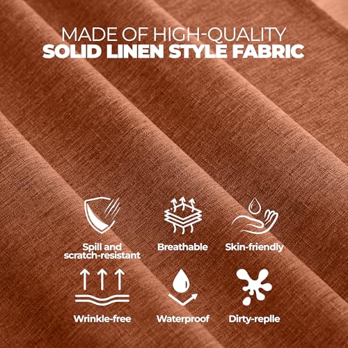 Fall Rectangle Tablecloth for Dining Table Burnt Orange (Burnt Orange / 120" x 60" (Rectangular))