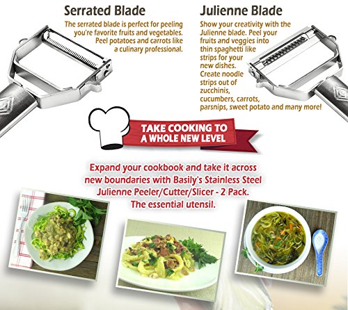 Premium Julienne and Serrated Stainless Steel Peeler