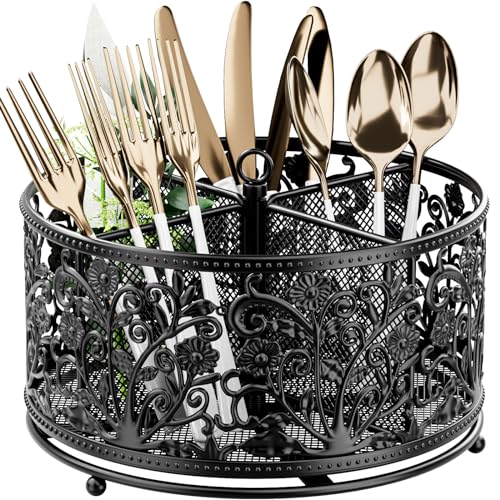 360° Rotating Flatware Caddy (Black)