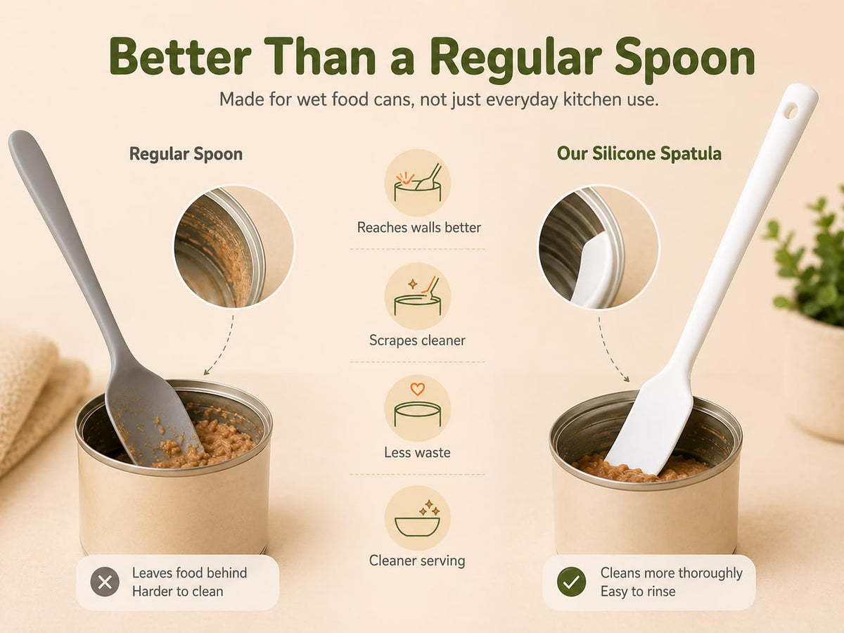 Cat Wet Food Spoon (White Longer Spatula)