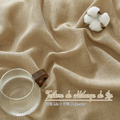 Linen Brown Curtains & Drapes Privacy with Light Filtering (52"W x 84"L (Pack of 2) / Linen Brown)