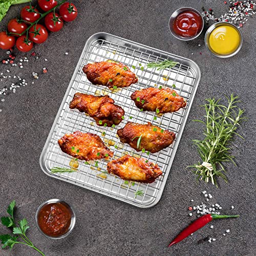 9 Inch Toaster Oven Pan Tray with Wire Rack (9 Inch)