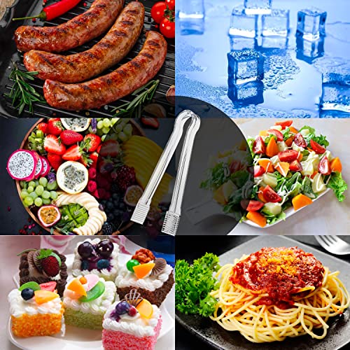 J Chen 15PCS Plastic Buffet Serving Tongs Mini Serving Utensil Tongs Appetizers Tongs Clear Kitchen Tongs 6.3 Inch Small Ice Tongs for Tea and Coffee Party Catering Appetizers Desserts Cake Sandwich (Transparent)