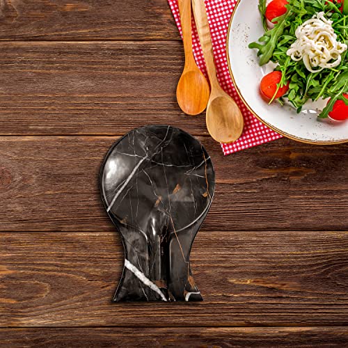 Luxury Handmade Multi Black Marble Spoon Rest for Kitchen Counter (Multi Black)