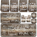 10 Pcs Farmhouse Kitchen Decor and Accessories Set Brown (Brown Gray / Classic)